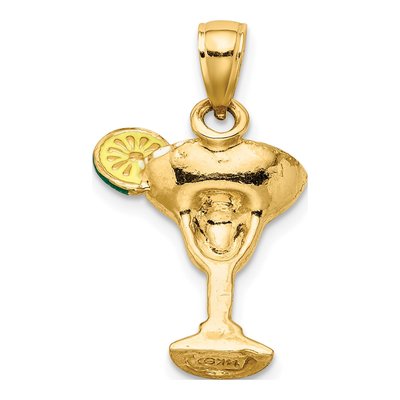 14K Yellow Gold Margarita Lime Pendant – view 4