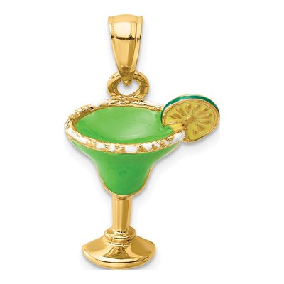 14K Yellow Gold Margarita Lime Pendant