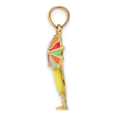14K Yellow Gold Tropical Drink Pendant – view 3