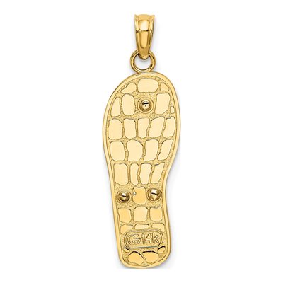 14K Yellow Gold Enameled Flip-Flop Charm – view 5