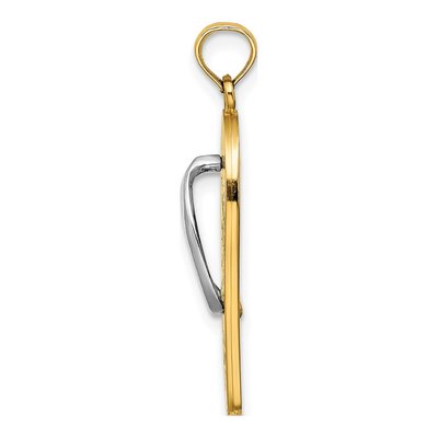 14K Yellow Gold 3D Enamel Palm Tree Bucket Flip-Flop Charm – view 3
