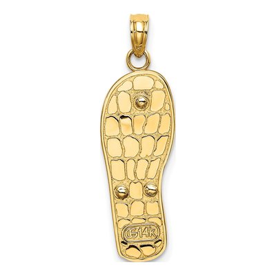 14K Yellow Gold 3D Enamel Palm Tree Bucket Flip-Flop Charm – view 5