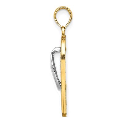 14K Yellow Gold Enameled Flip-Flop Charm – view 3