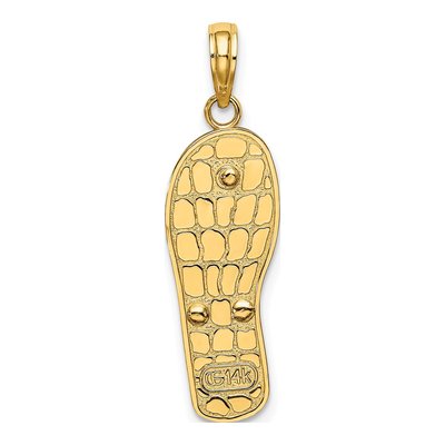14K Yellow Gold Enameled Flip-Flop Charm – view 5