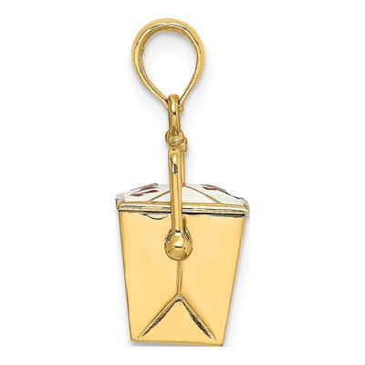 14K Yellow Gold Enameled Chinese Take-Out Box Charm – view 3