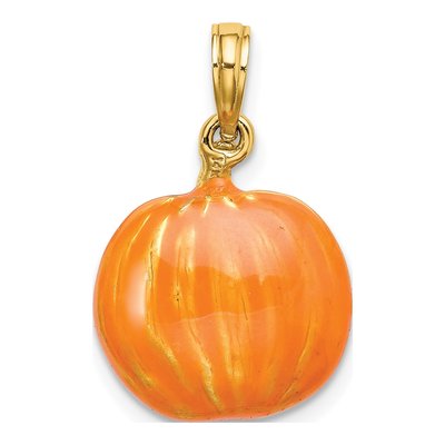 14K Yellow Gold Jack-O-Lantern Black Cat Charm – view 4