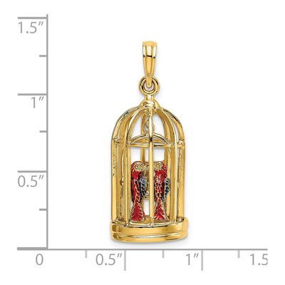 14K Yellow Gold 3-D Bird Cage Charm – view 4