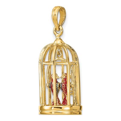 14K Yellow Gold 3-D Bird Cage Charm – view 6