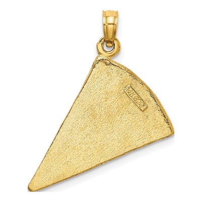 14K Yellow Gold Enamel Pizza Slice Pendant – view 4