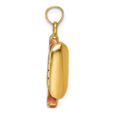 14K Yellow Gold 3-D Enameled Hot Dog Pendant – view 3