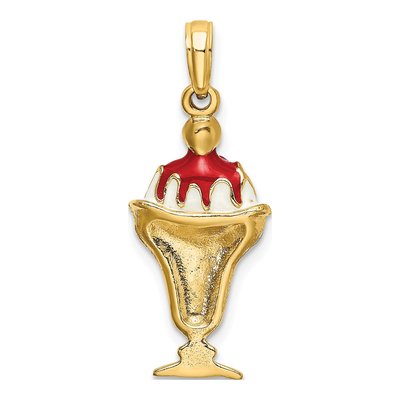 14K Yellow Gold Ice Cream Sundae Charm – view 4
