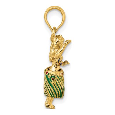 14K Yellow Gold Hula Girl Charm – view 3