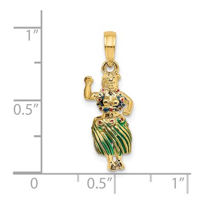 14K Yellow Gold Hula Girl Charm – view 4
