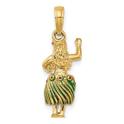 14K Yellow Gold Hula Girl Charm – view 5
