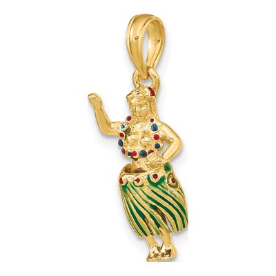 14K Yellow Gold Hula Girl Charm – view 6