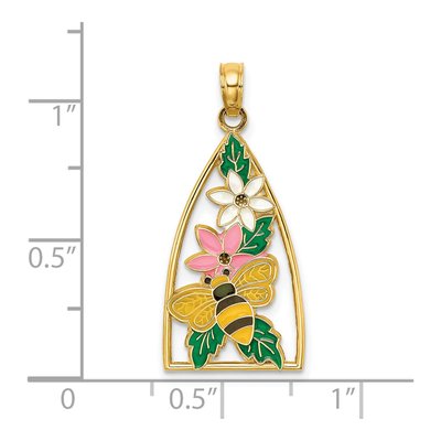 14K Yellow Gold Enameled Bumblebee Charm – view 4