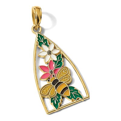 14K Yellow Gold Enameled Bumblebee Charm – view 6
