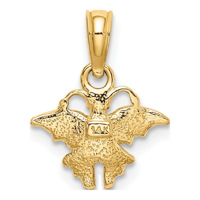 14K Yellow Gold Enameled Mini Pink Butterfly Charm – view 4