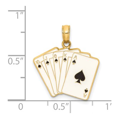 14K Yellow Gold Royal Flush Cards Charm – view 4
