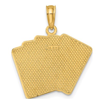 14K Yellow Gold Royal Flush Cards Charm – view 5