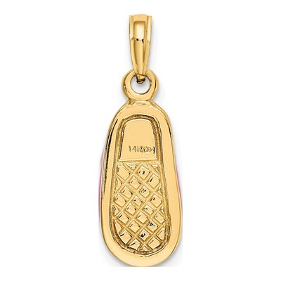 14K Yellow Gold Pink Enamel Baby Shoe Charm – view 4