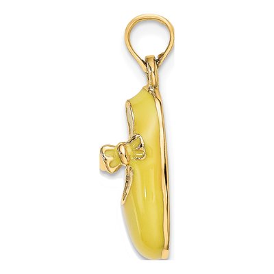 14K Yellow Gold Enameled 3-D Baby Shoe Charm – view 3