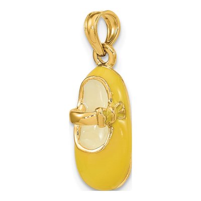 14K Yellow Gold Enameled 3-D Baby Shoe Charm – view 5