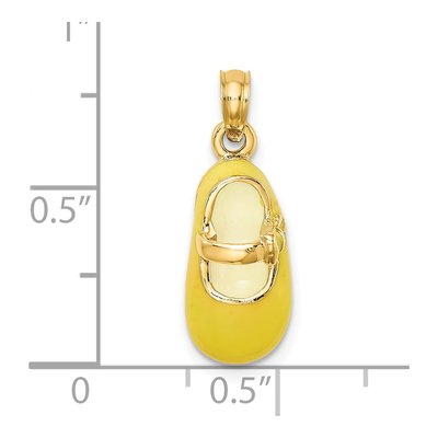 14K Yellow Gold Enameled 3-D Baby Shoe Charm – view 6