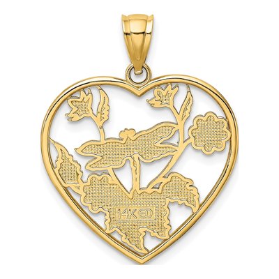 14K Yellow Gold Enamel Dragonfly Heart Charm – view 5