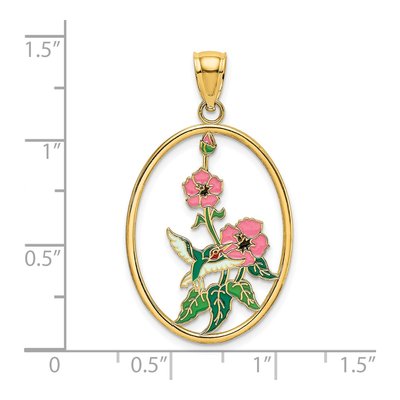 14K Yellow Gold Enameled Hummingbird Charm – view 4