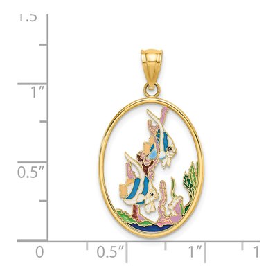 14K Yellow Gold Enamel Angelfish Pendant – view 4