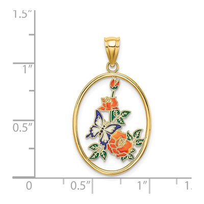 14K Yellow Gold Enameled Butterfly Charm – view 4