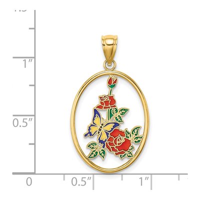 14K Yellow Gold Enameled Butterfly Charm – view 4