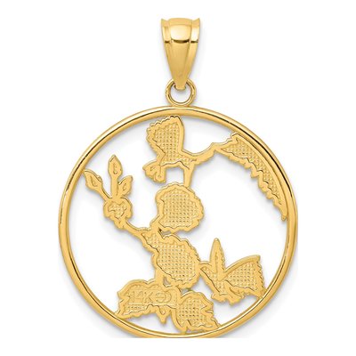 14K Yellow Gold Enameled Hummingbird Charm – view 5