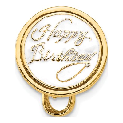 14K Yellow Gold 3-D Happy Birthday Cake Pendant – view 5