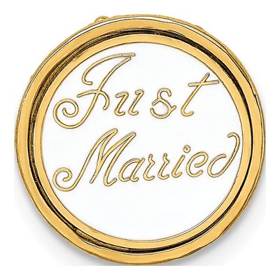 14K Yellow Gold Just Married Wedding Cake Pendant – view 5