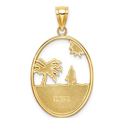 14K Yellow Gold Enamel Dolphin Beach Charm – view 5