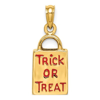 14K Yellow Gold Enameled Jack-O-Lantern Bag Charm – view 5