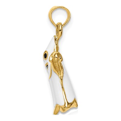14K Yellow Gold 3-D Enameled Ghost Charm – view 3