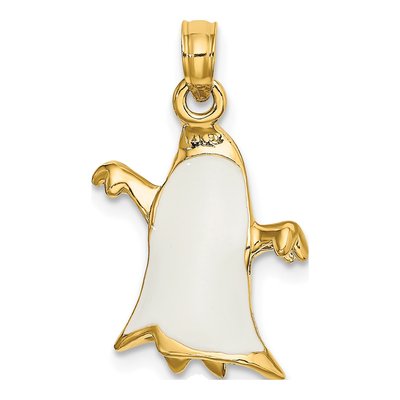 14K Yellow Gold 3-D Enameled Ghost Charm – view 4