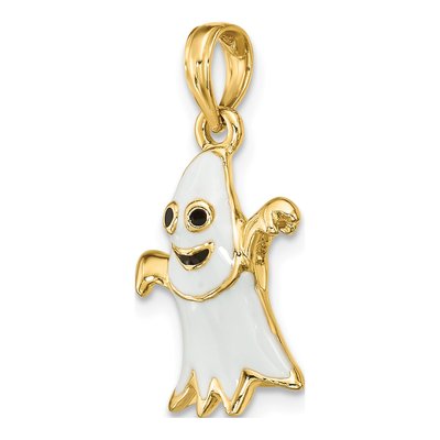 14K Yellow Gold 3-D Enameled Ghost Charm – view 5