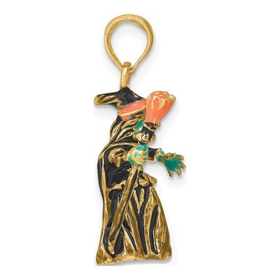 14K Yellow Gold 3-D Witch Charm – view 3