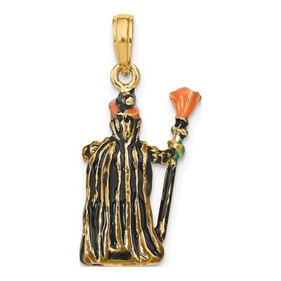 14K Yellow Gold 3-D Witch Charm – view 4