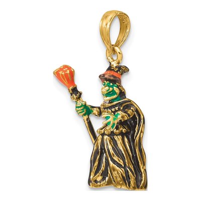 14K Yellow Gold 3-D Witch Charm – view 5