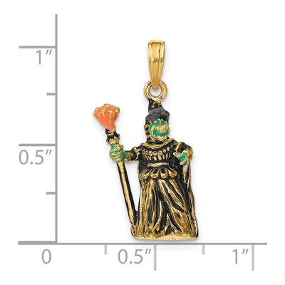 14K Yellow Gold 3-D Witch Charm – view 6