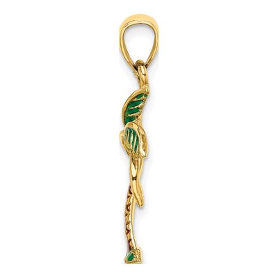 14K Yellow Gold Enamel Palm Tree Charm – view 3