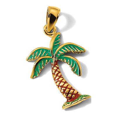 14K Yellow Gold Enamel Palm Tree Charm – view 6