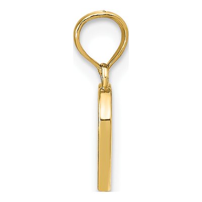 14K Yellow Gold Red Enamel Heart Pendant – view 3