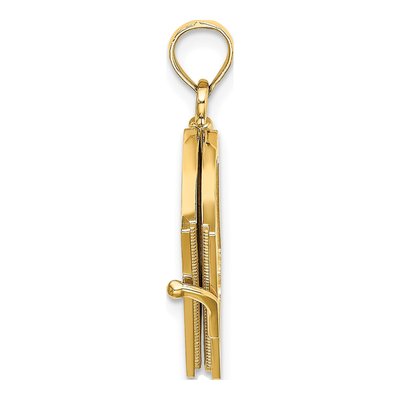 14K Yellow Gold Enamel 3D Movable My Love Story Pendant – view 3