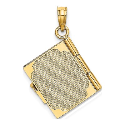 14K Yellow Gold Enamel 3D Movable My Love Story Pendant – view 4